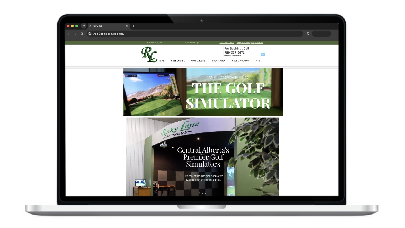 Custom activity page built for Rocky Lane Fairways & Recreation to improve site navigation